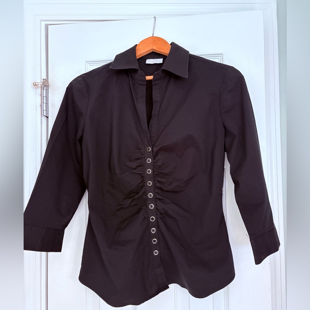 New York & Company Black Stretch Blouse